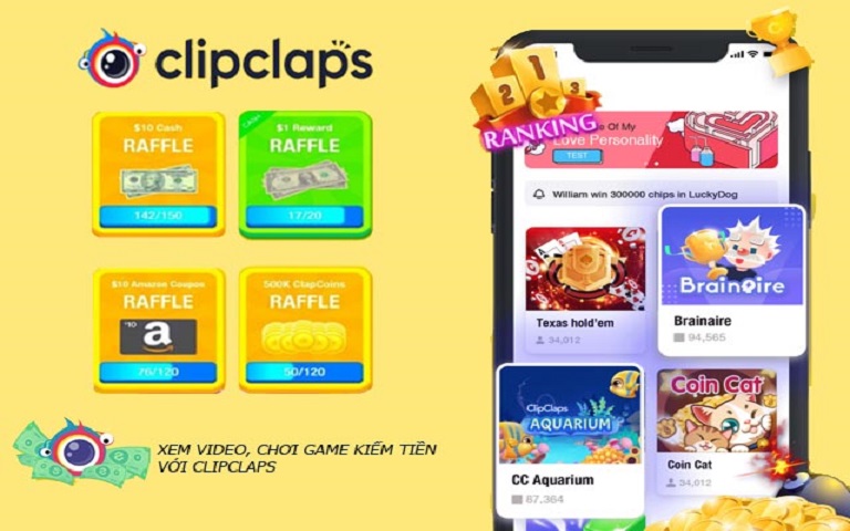 Clip Claps là một app kiếm tiền online uy tín không cần vốnn của nước ngoài